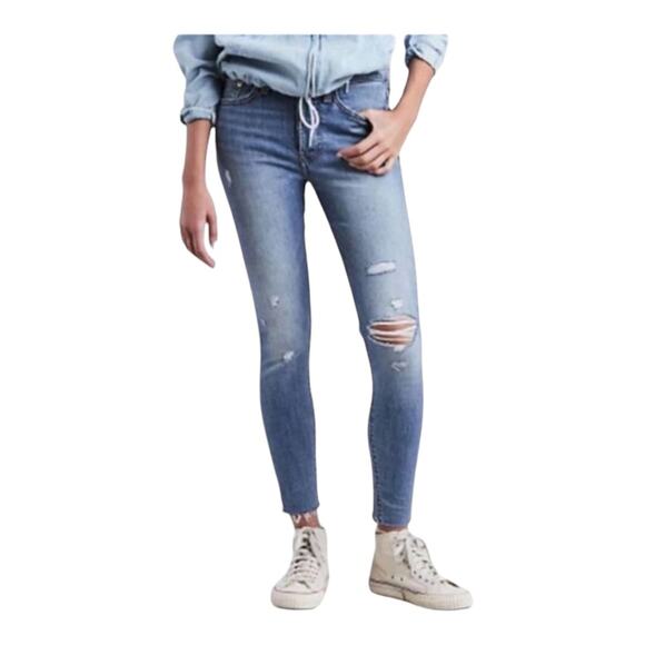 Levi’s Premium Wedgie Straight Leg Button-Fly Distressed Jean - Picture 2 of 5
